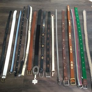 Lot of 17 belts - Sizes Small / Medium